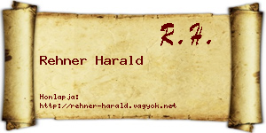 Rehner Harald névjegykártya